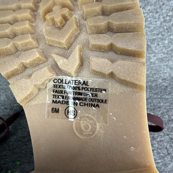 ✅Pop Collateral Boots Womens 6M Brown Faux Leather Block Heel Side Zip Shoes - Picture 2 of 10